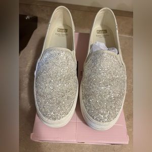 Kate spade glitter slip on shoes